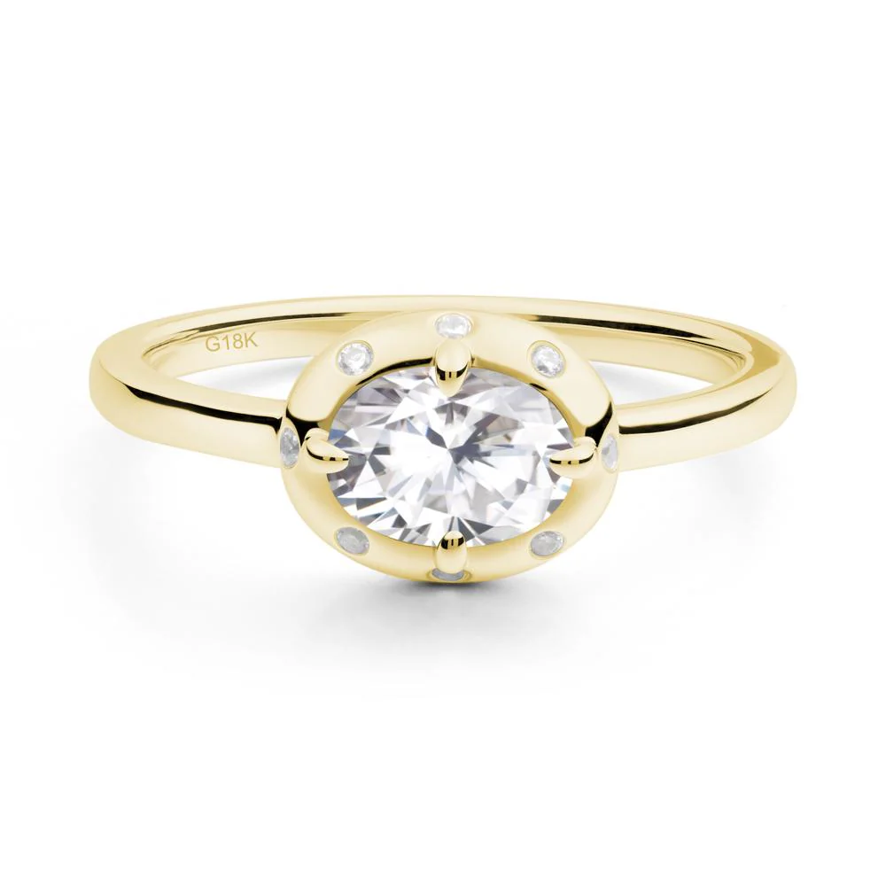 East-West Oval Moissanite Ring - Image 9