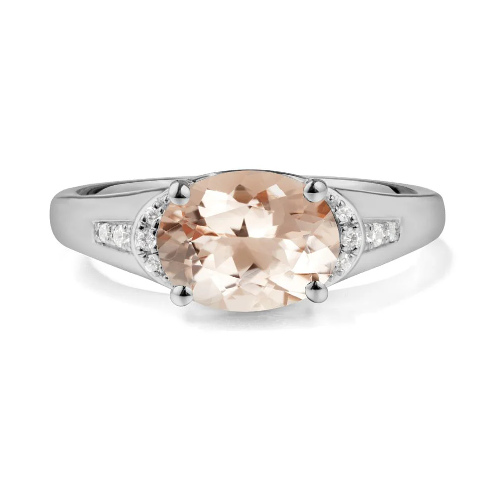 East West Oval Morganite Ring - Image 2