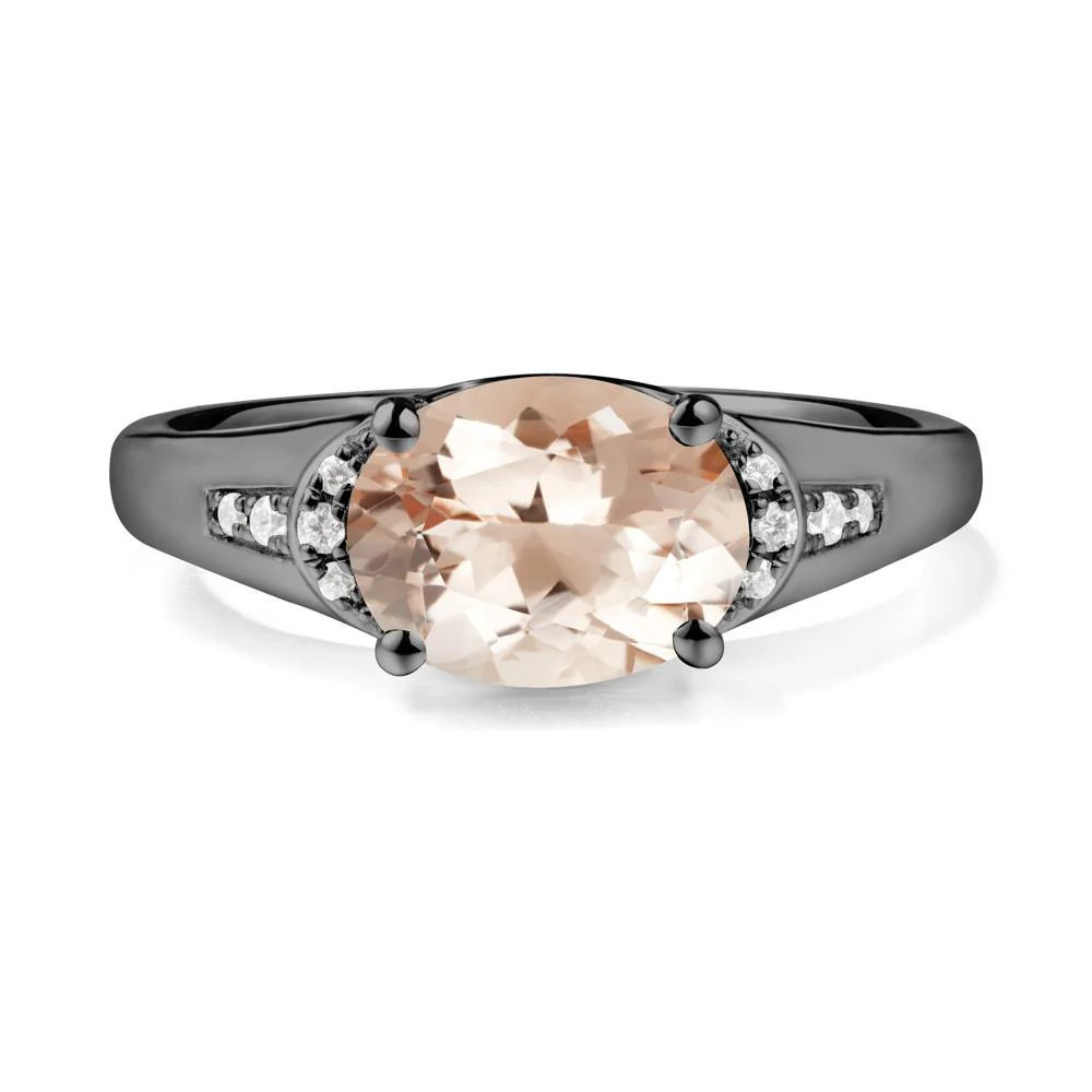 East West Oval Morganite Ring - Image 5