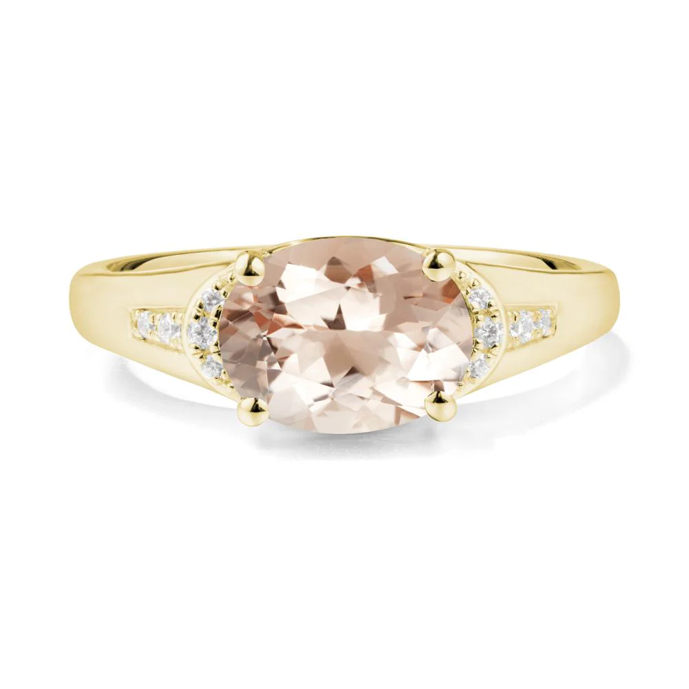 East West Oval Morganite Ring - Image 7