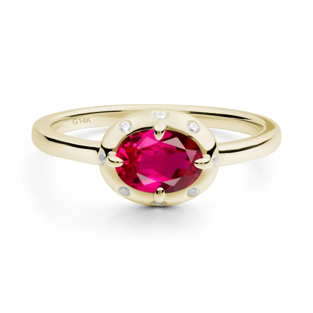 East-West Oval Ruby Ring - Image 3