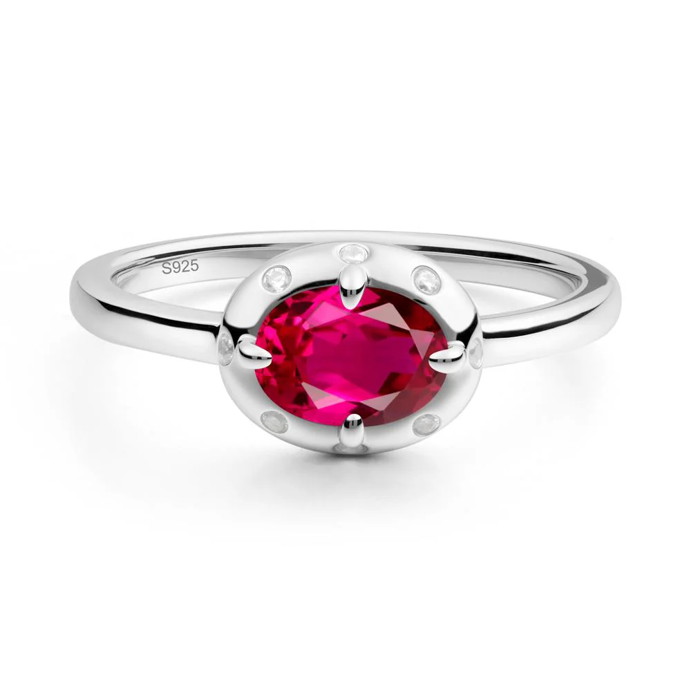 East-West Oval Ruby Ring - Image 5