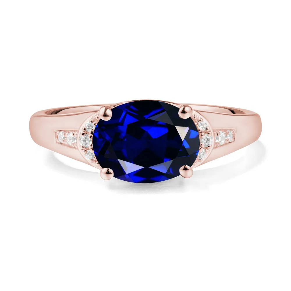 East West Oval Sapphire Ring - Image 2