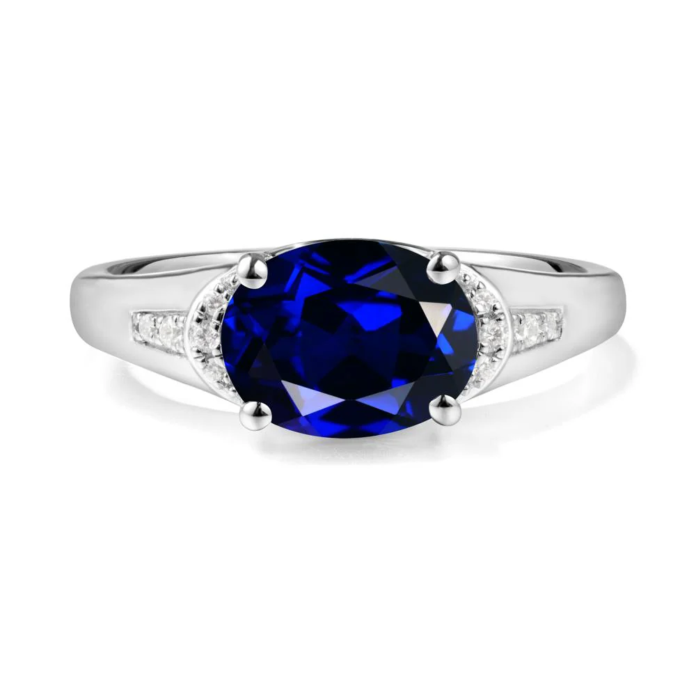 East West Oval Sapphire Ring - Image 7