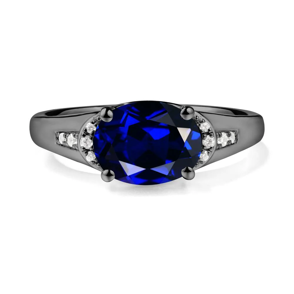 East West Oval Sapphire Ring - Image 8