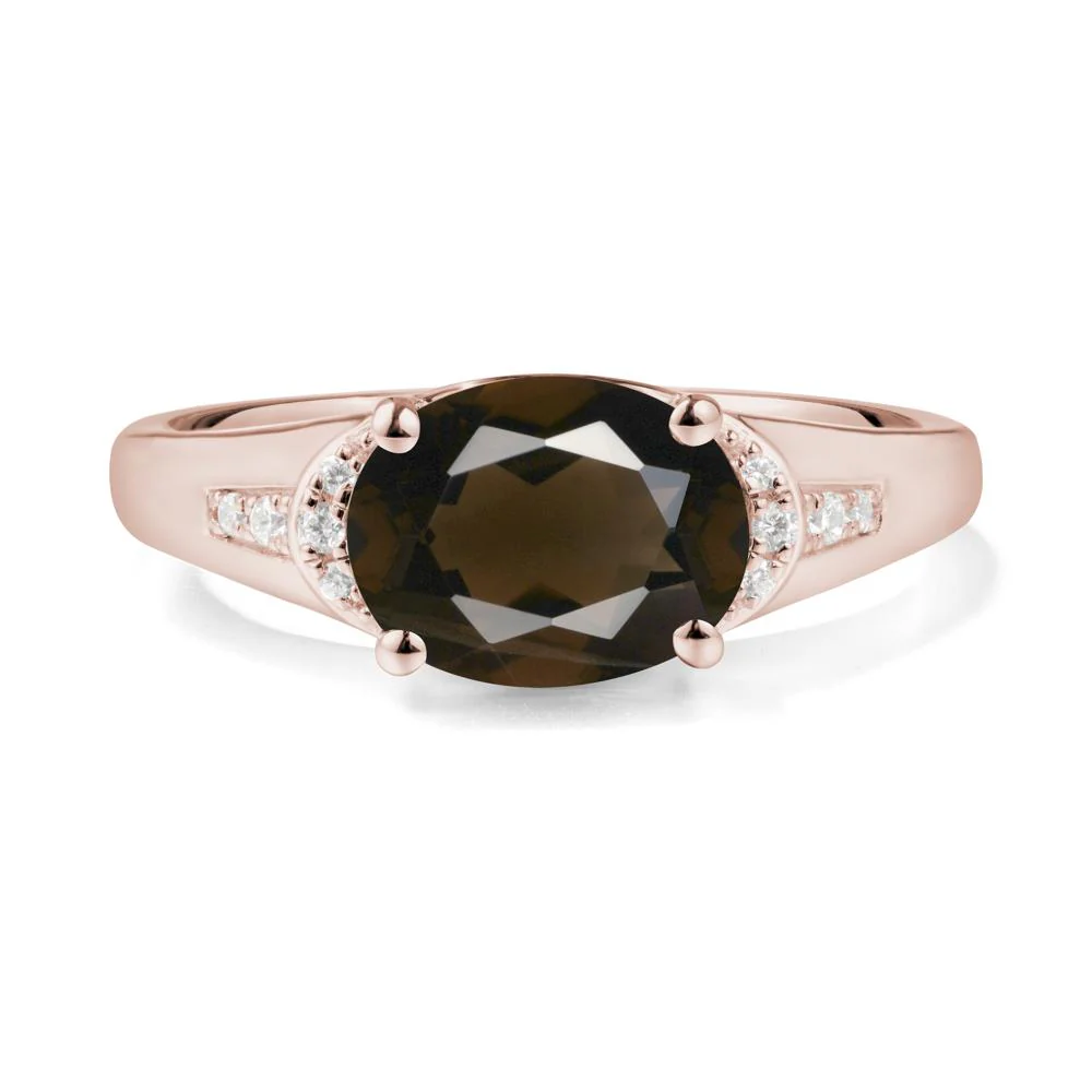 East West Oval Smoky Quartz Ring - Image 3
