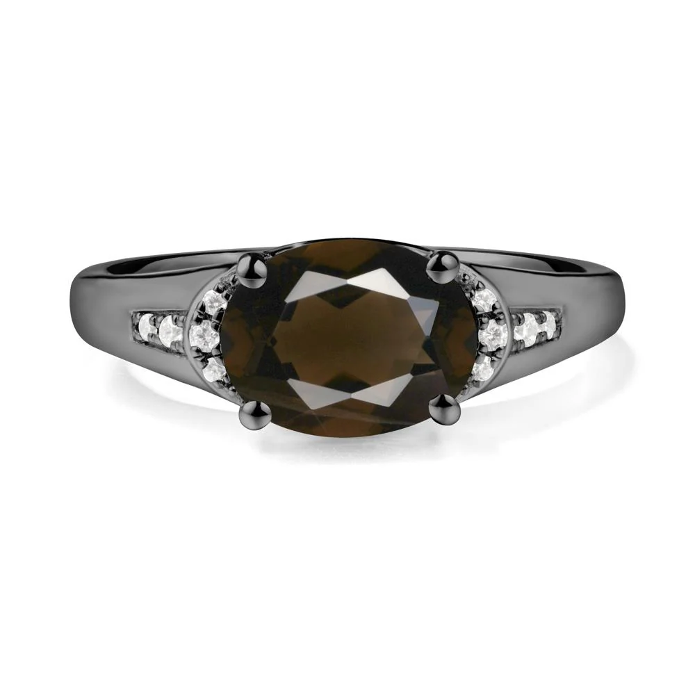 East West Oval Smoky Quartz Ring - Image 7