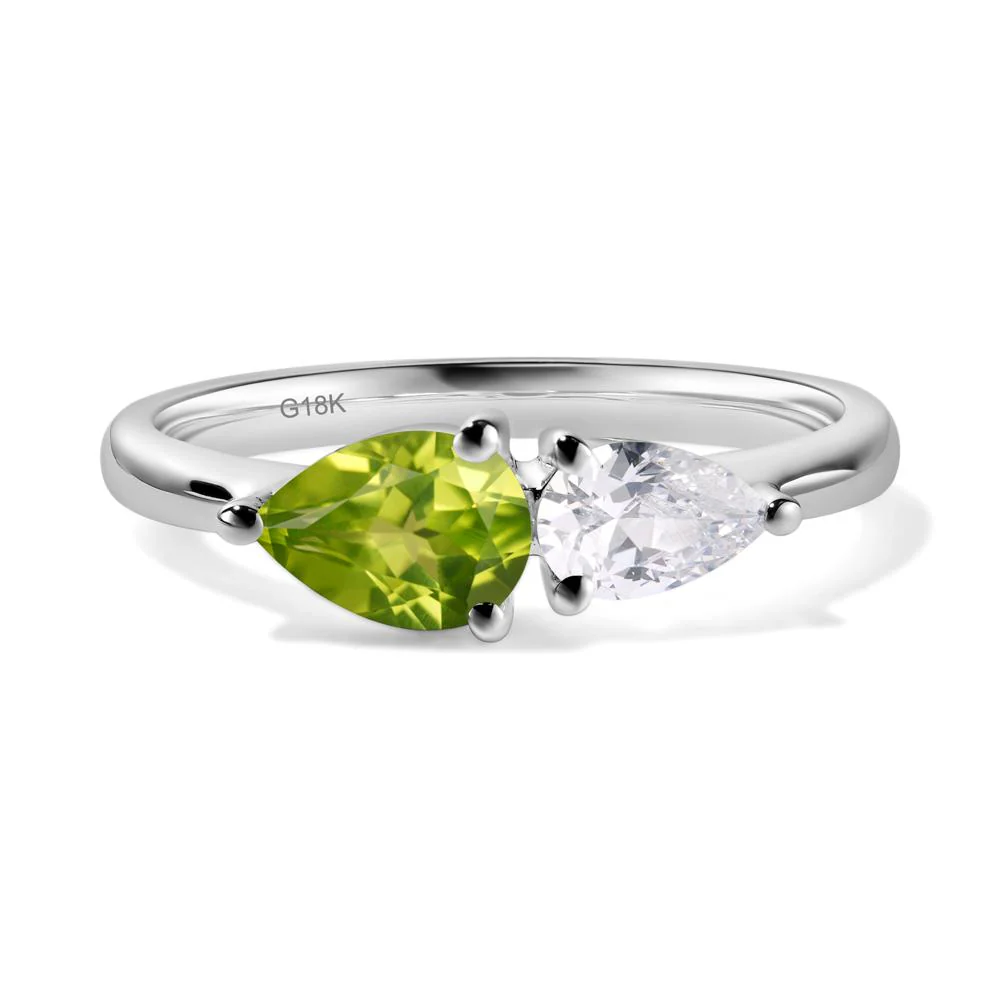 Cubic Zirconia and Peridot 2 Stone Ring - Image 7