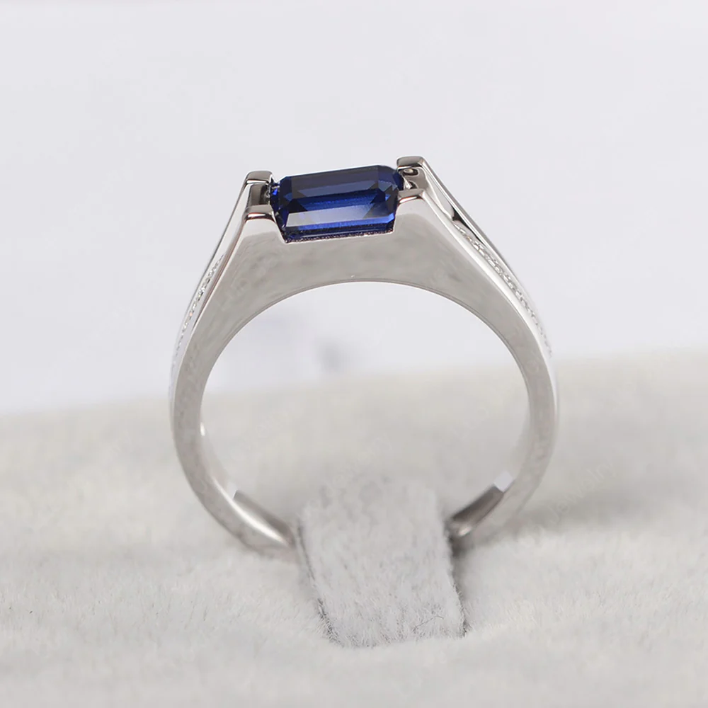 East West Sapphire Engagement Ring - Image 3