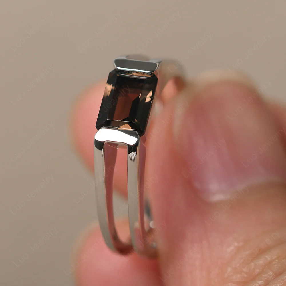 Double Band Smoky Quartz Ring - Image 2