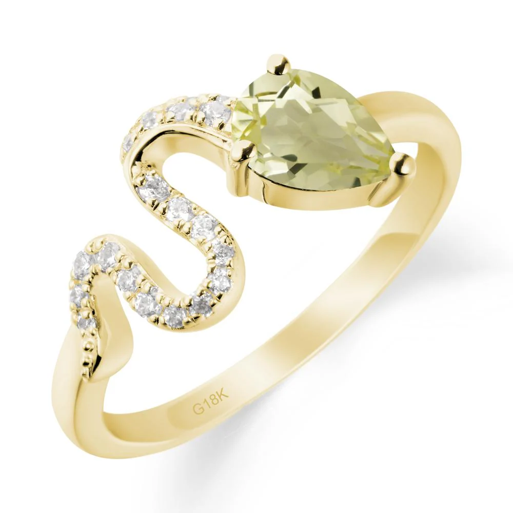 Elegant Wave Band Lemon Quartz Ring - Image 6