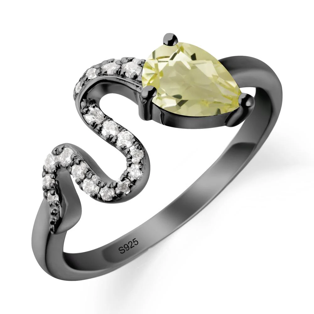 Elegant Wave Band Lemon Quartz Ring - Image 7