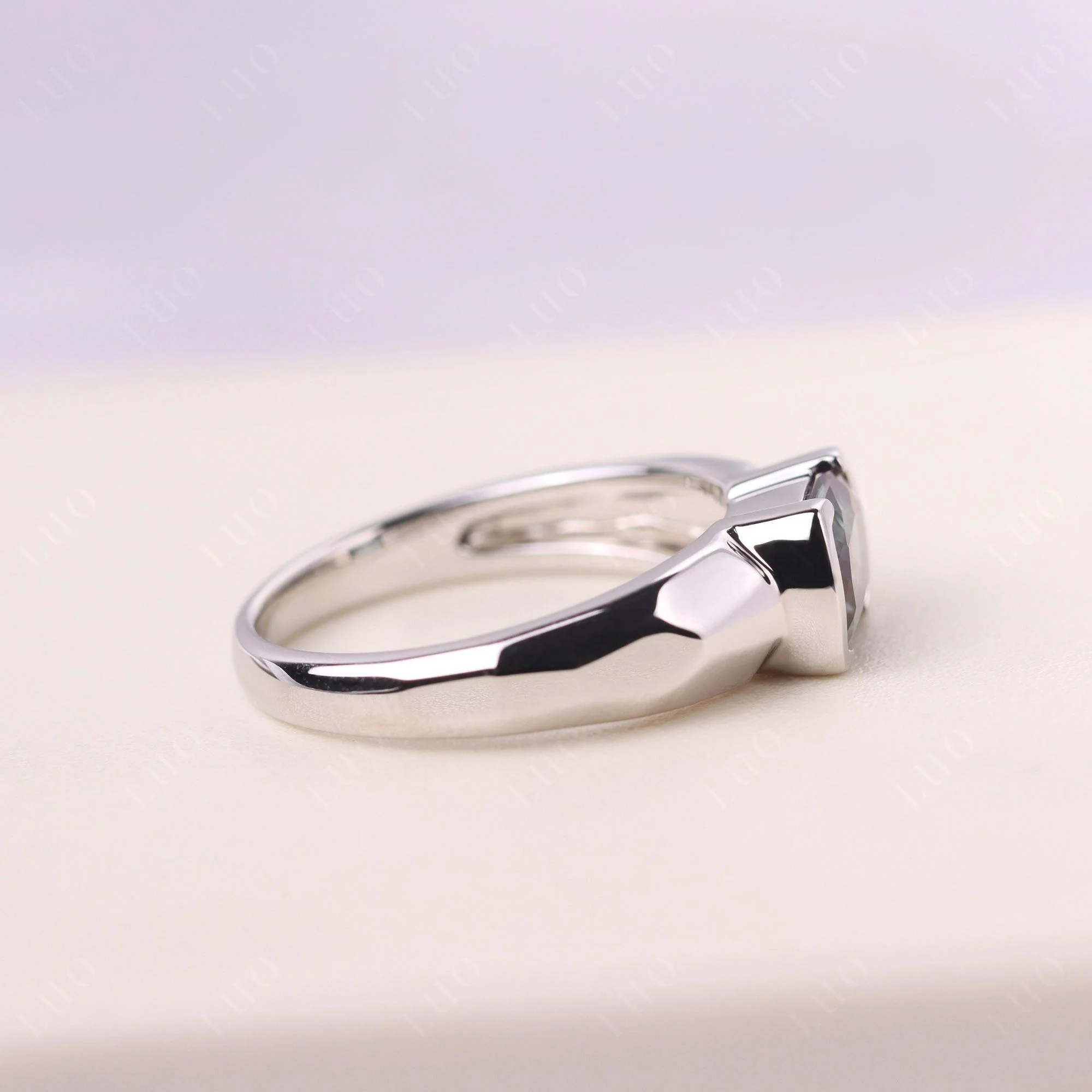 Elongated Cushion Alexandrite Engagement Ring - Image 13