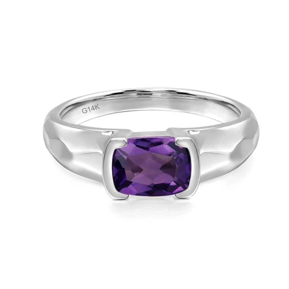 Amethyst East West Cushion Cut Ring - Image 4