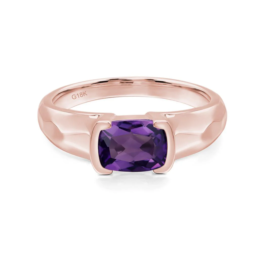 Amethyst East West Cushion Cut Ring - Image 9