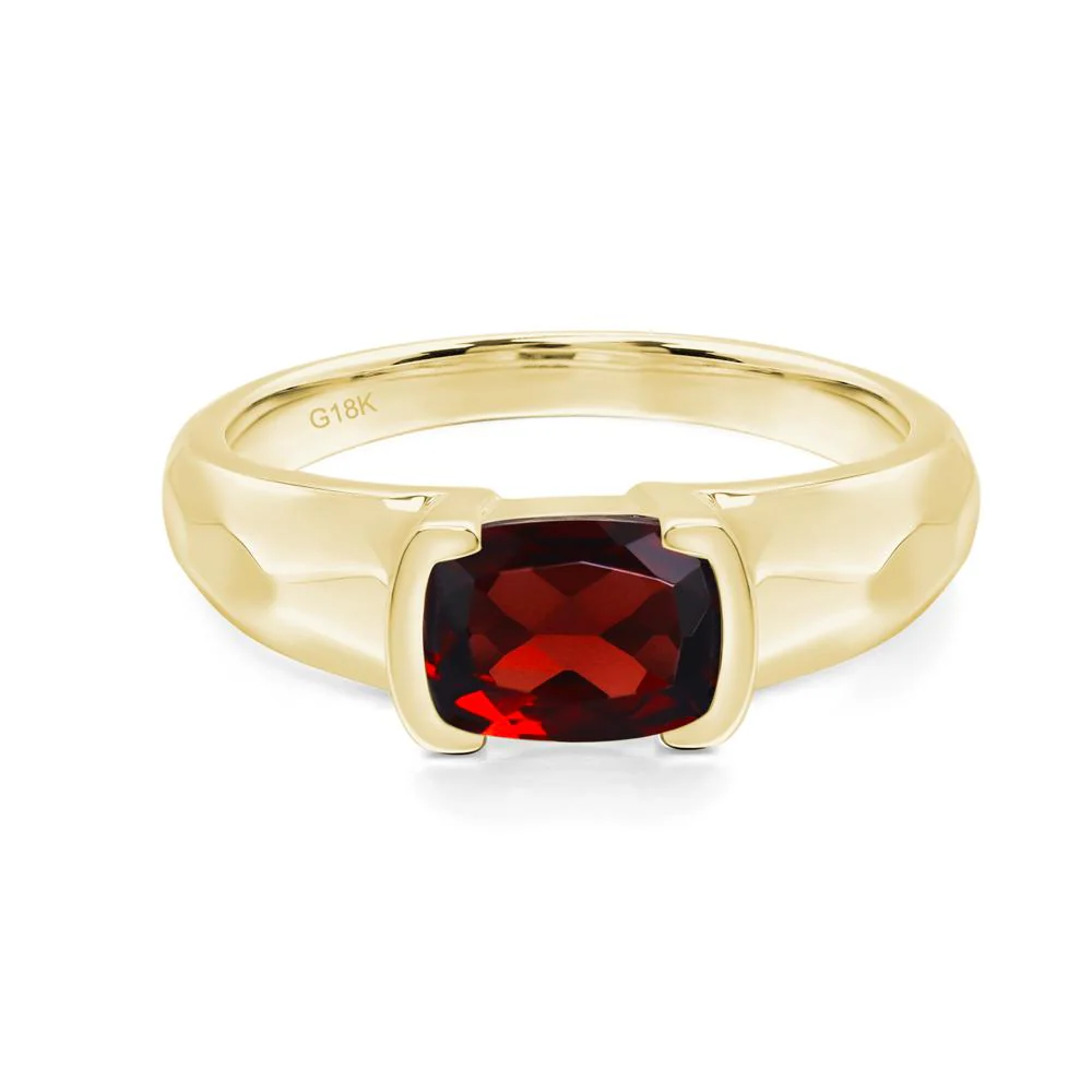 Elongated Cushion Garnet Engagement Ring - Image 8