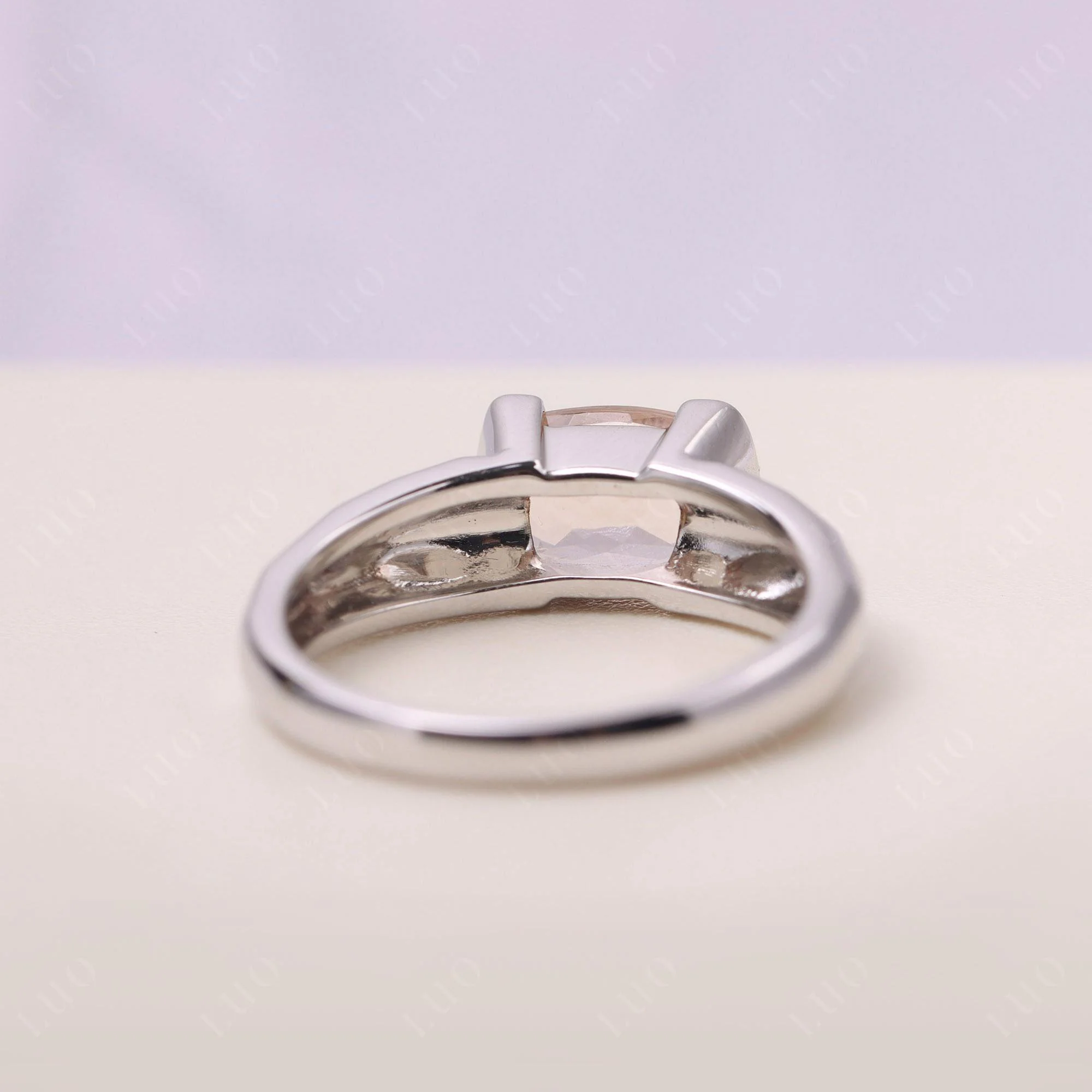 Morganite Hammered Ring - Image 12