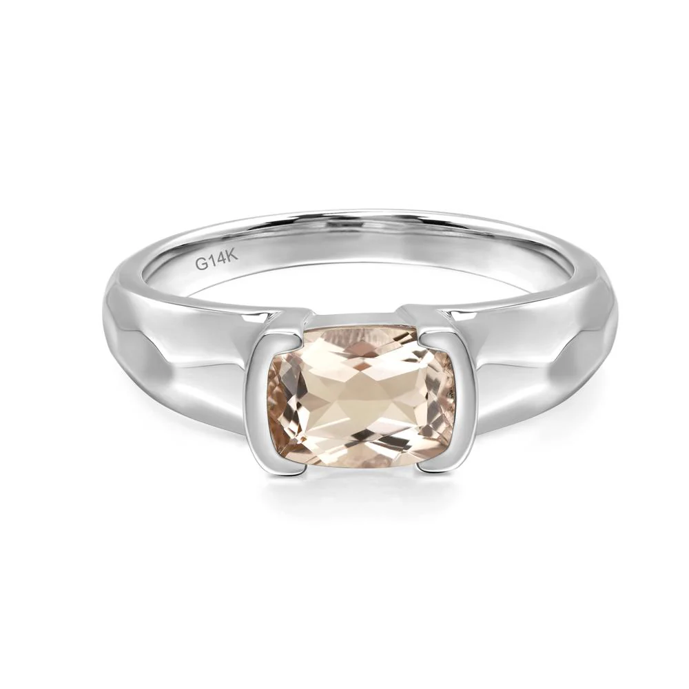 Morganite Hammered Ring - Image 3