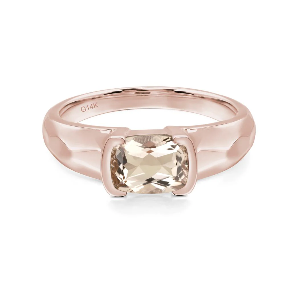 Morganite Hammered Ring - Image 5