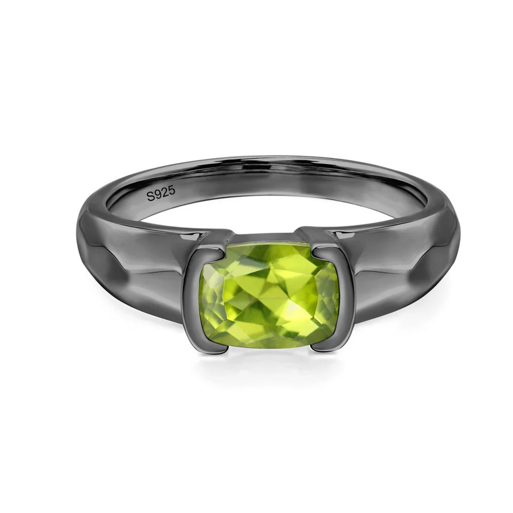 Elongated Cushion Peridot Engagement Ring - Image 2