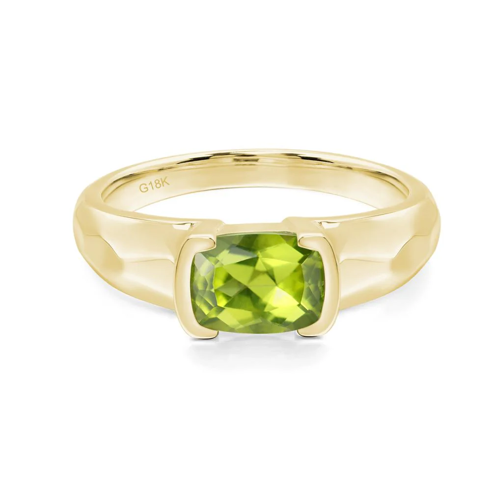 Elongated Cushion Peridot Engagement Ring - Image 8