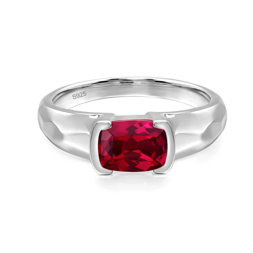 Ruby East West Cushion Cut Ring - Image 2