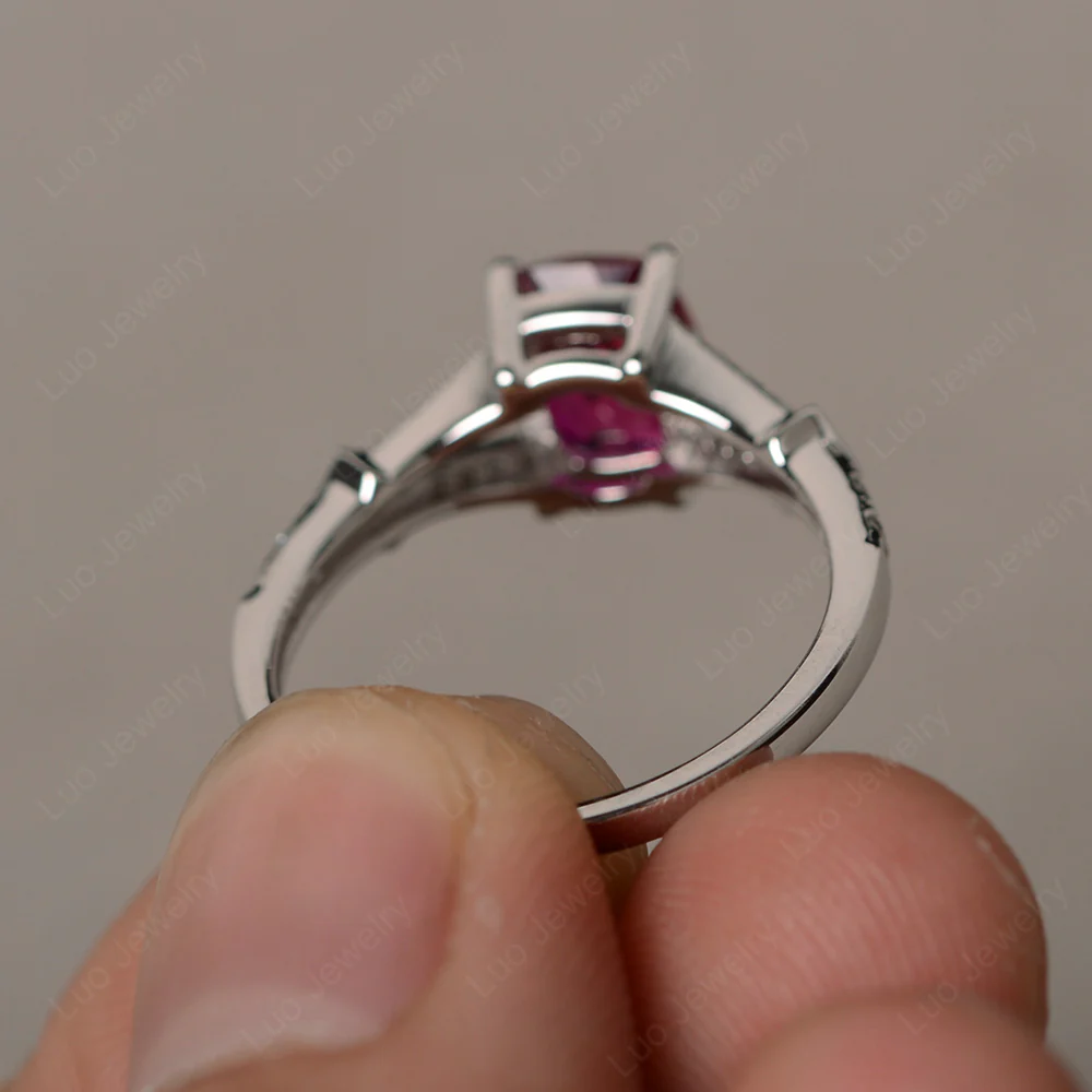 Ruby Rectangular Cushion Cut Ring - Image 3