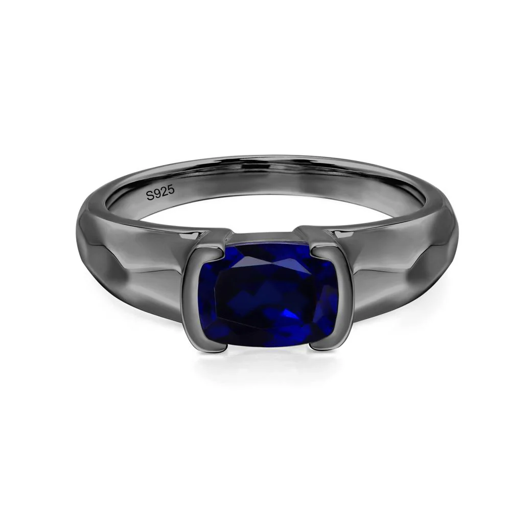 Sapphire Hammered Ring - Image 2
