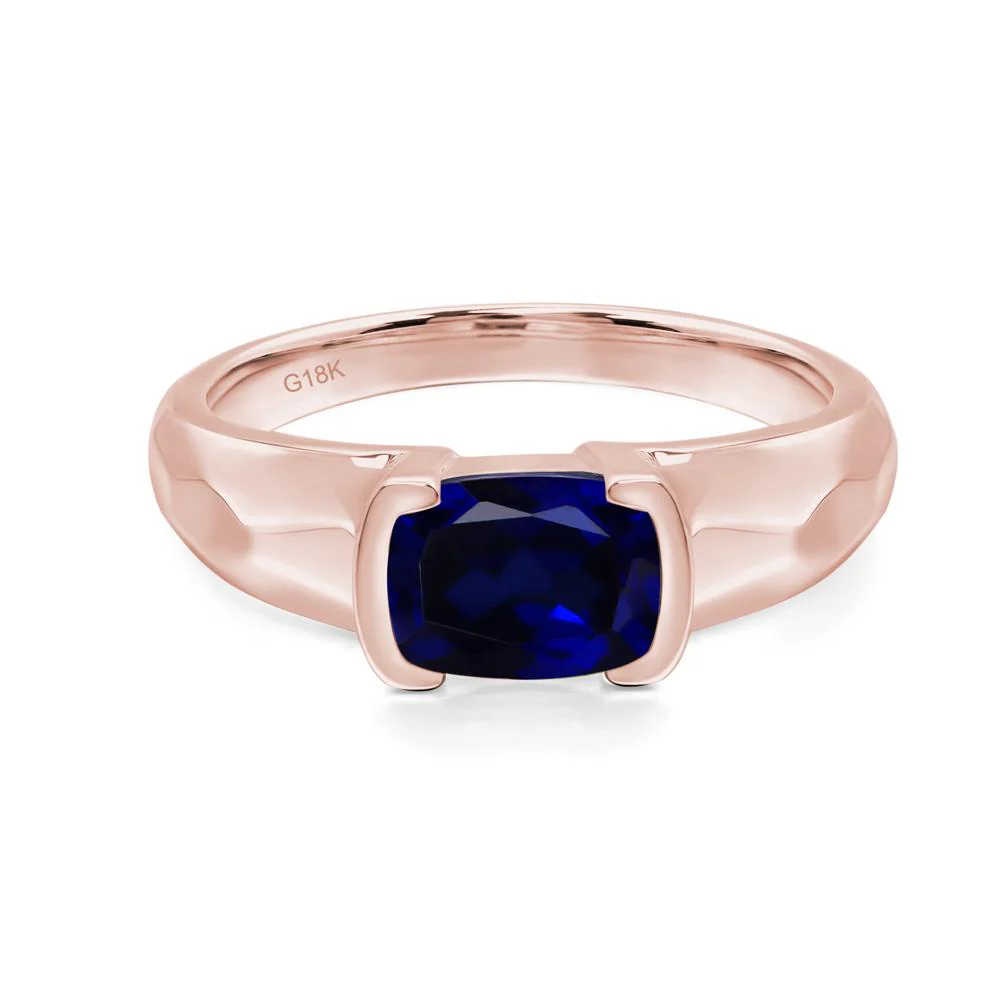 Sapphire Hammered Ring - Image 9
