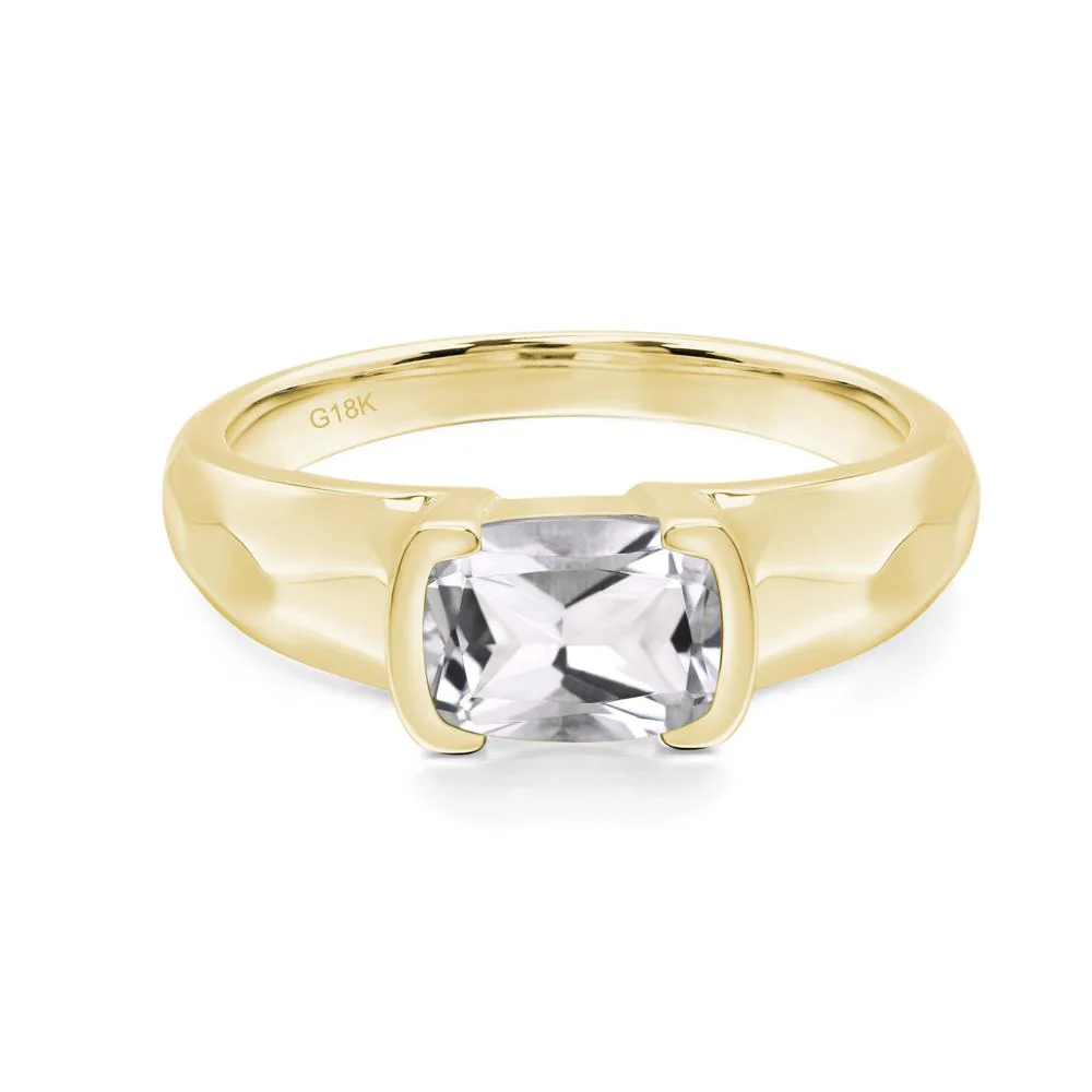 Elongated Cushion White Topaz Engagement Ring - Image 8