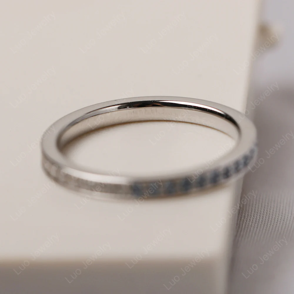 Cubic Zirconia and Emerald Eternity Band Ring - Image 5