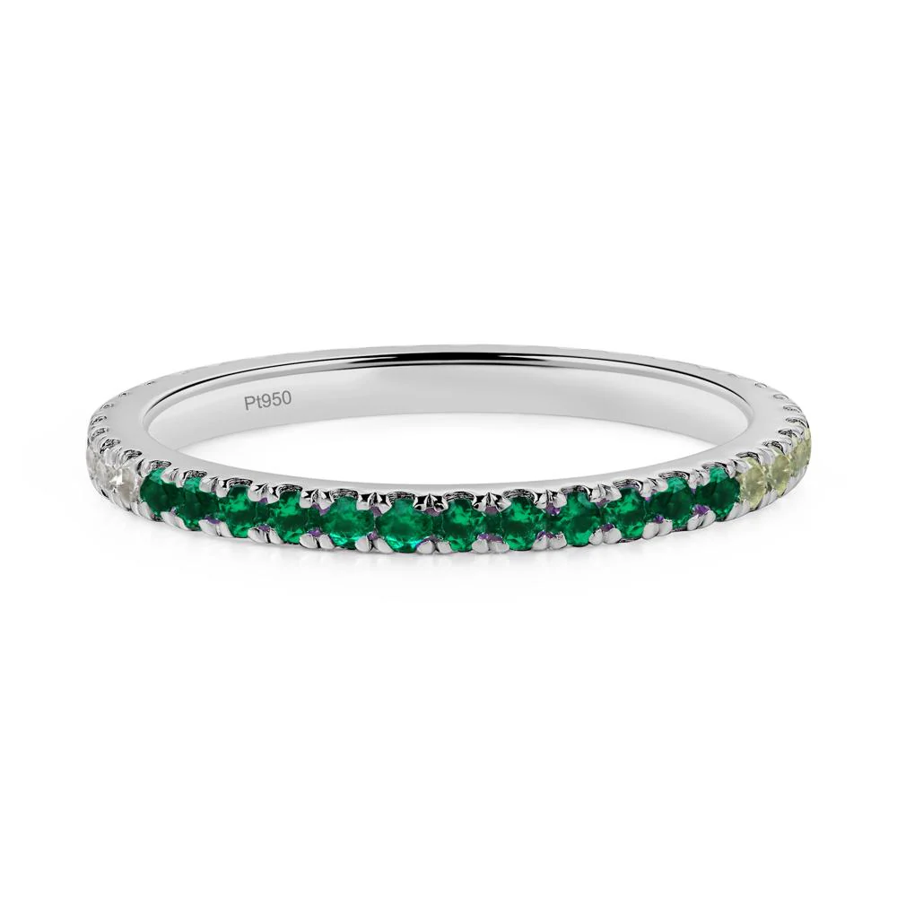 Cubic Zirconia and Emerald and Peridot Pave Ring Band - Image 6