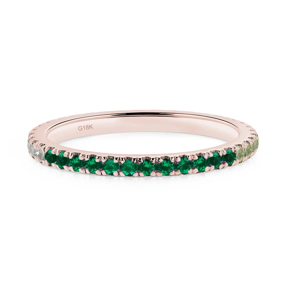 Cubic Zirconia and Emerald and Peridot Pave Ring Band - Image 9