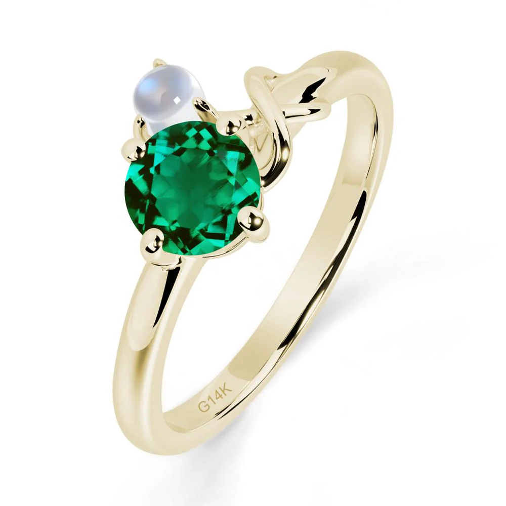 Emerald and Moonstone Infinity Knot Ring - Image 6