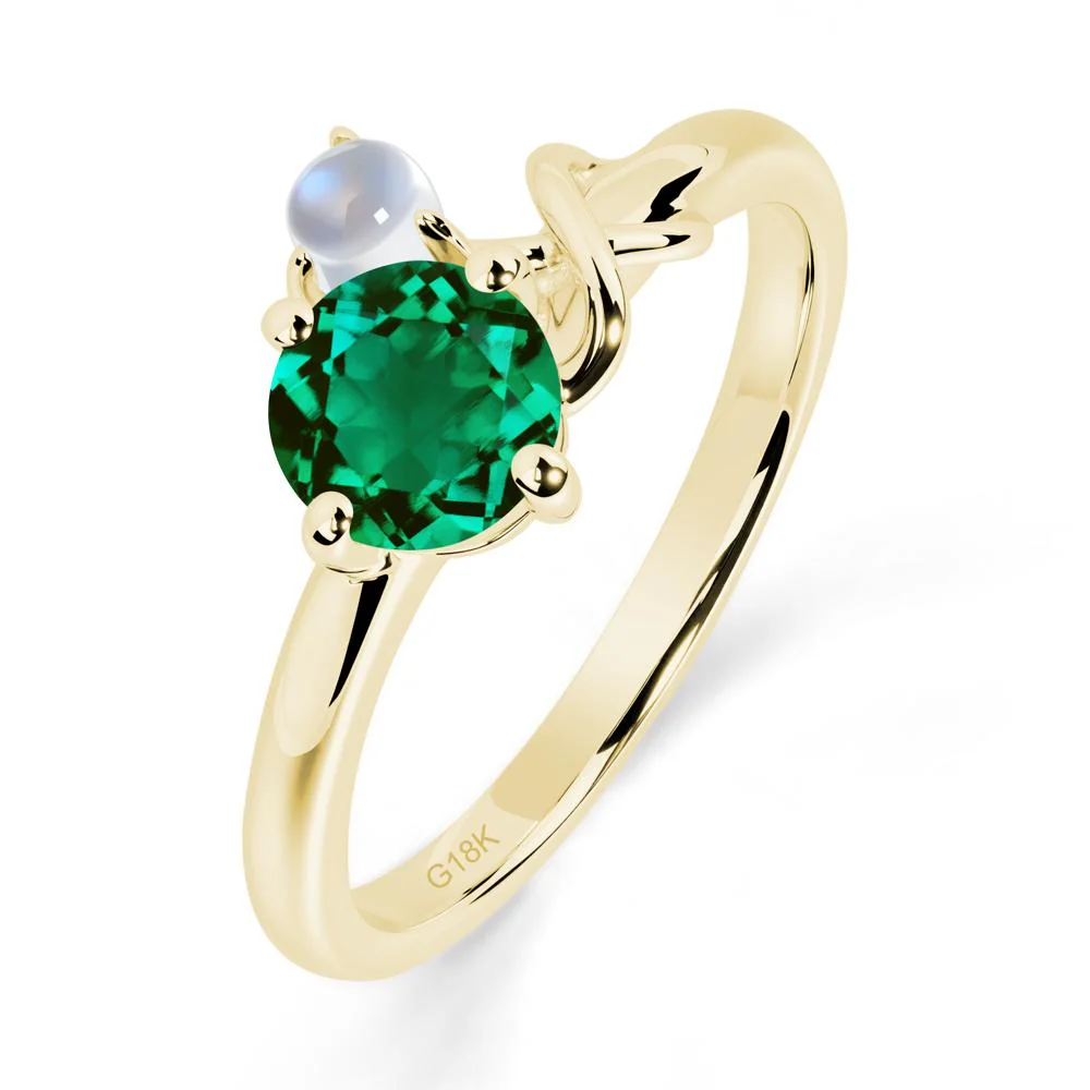 Emerald and Moonstone Infinity Knot Ring - Image 8