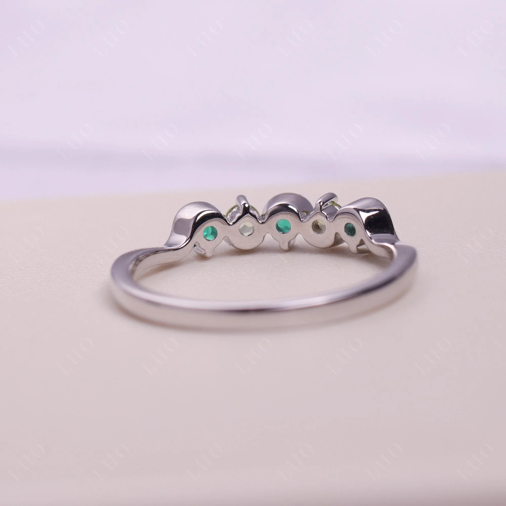 Emerald and Peridot Band Ring - Image 12