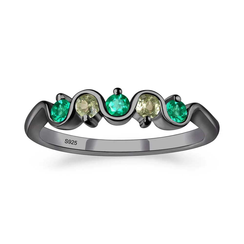 Emerald and Peridot Band Ring - Image 3