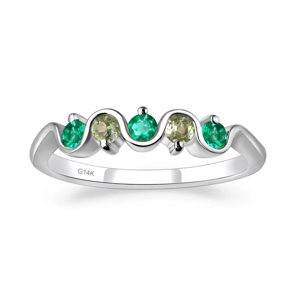 Emerald and Peridot Band Ring - Image 4