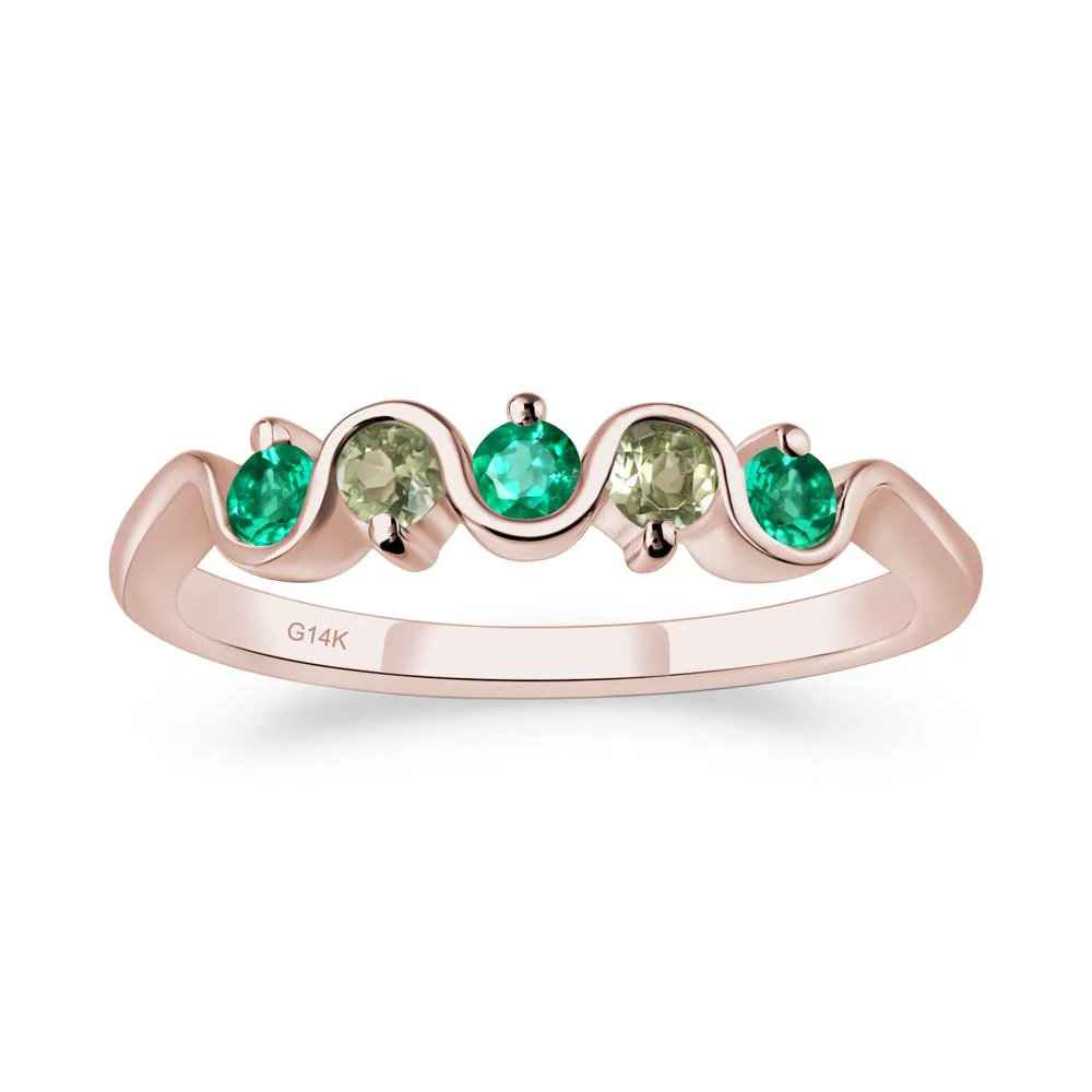 Emerald and Peridot Band Ring - Image 5