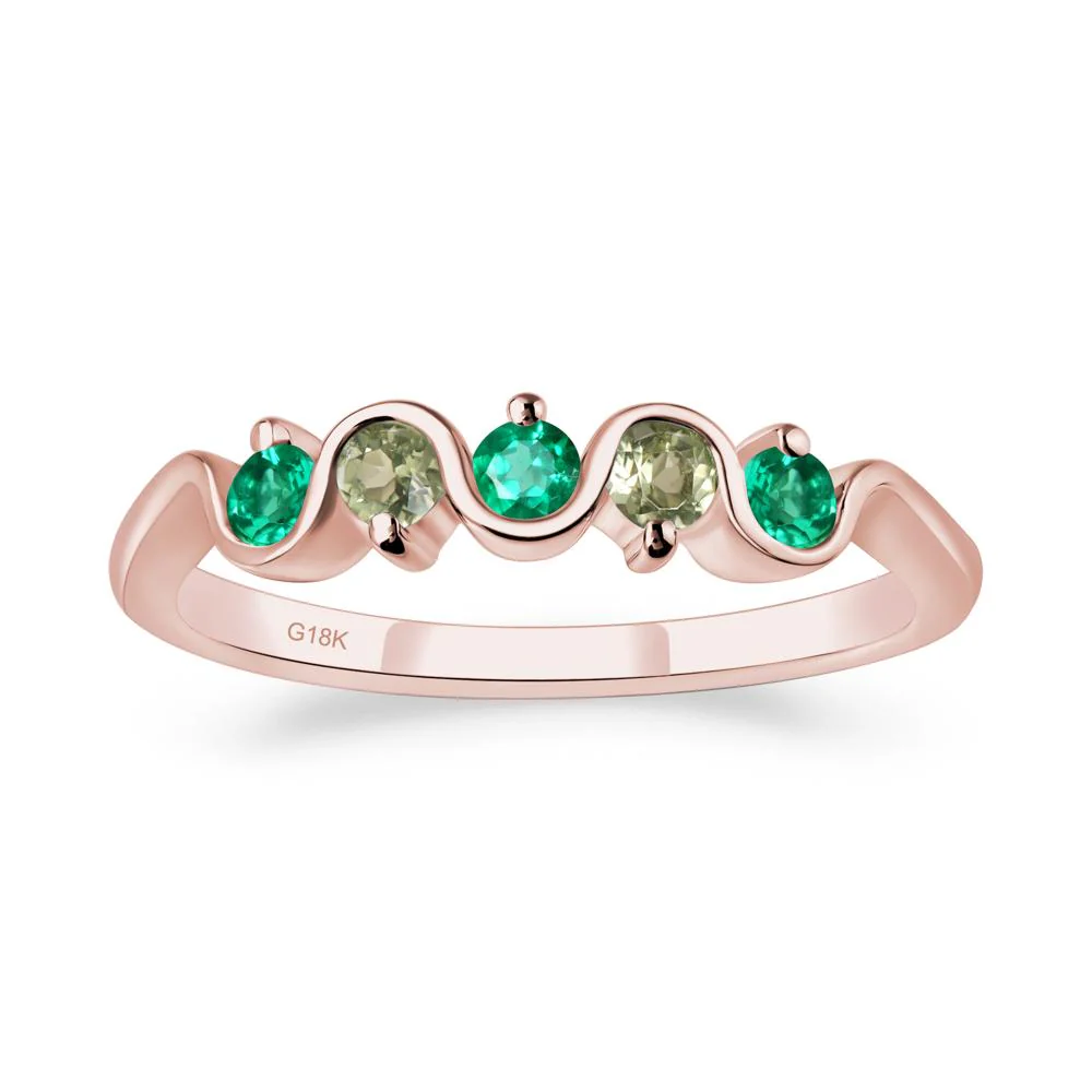 Emerald and Peridot Band Ring - Image 9