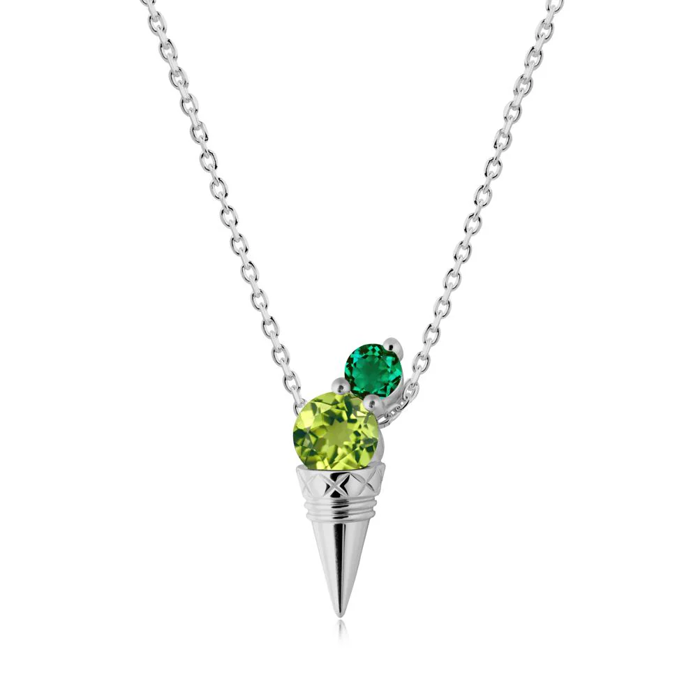 Emerald and Peridot Toi Et Moi Necklace - Image 6