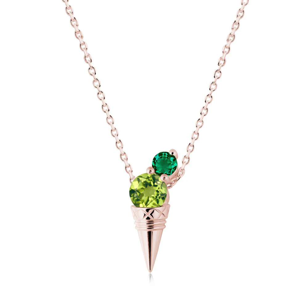 Emerald and Peridot Toi Et Moi Necklace - Image 8