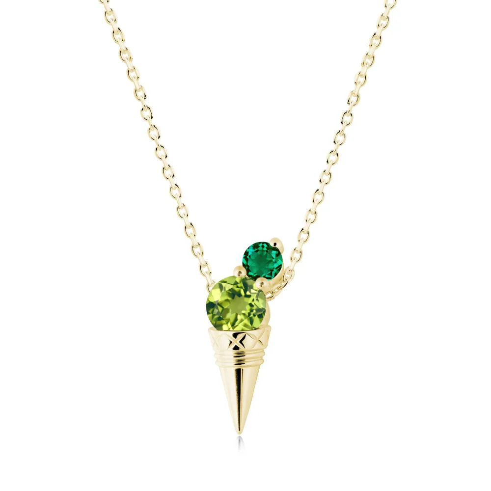 Emerald and Peridot Toi Et Moi Necklace - Image 9