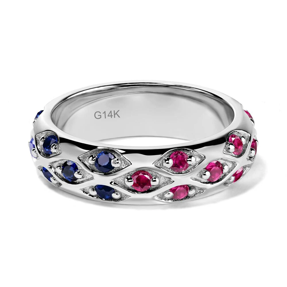 Sapphire Emerald and Ruby Eternity Ring - Image 4