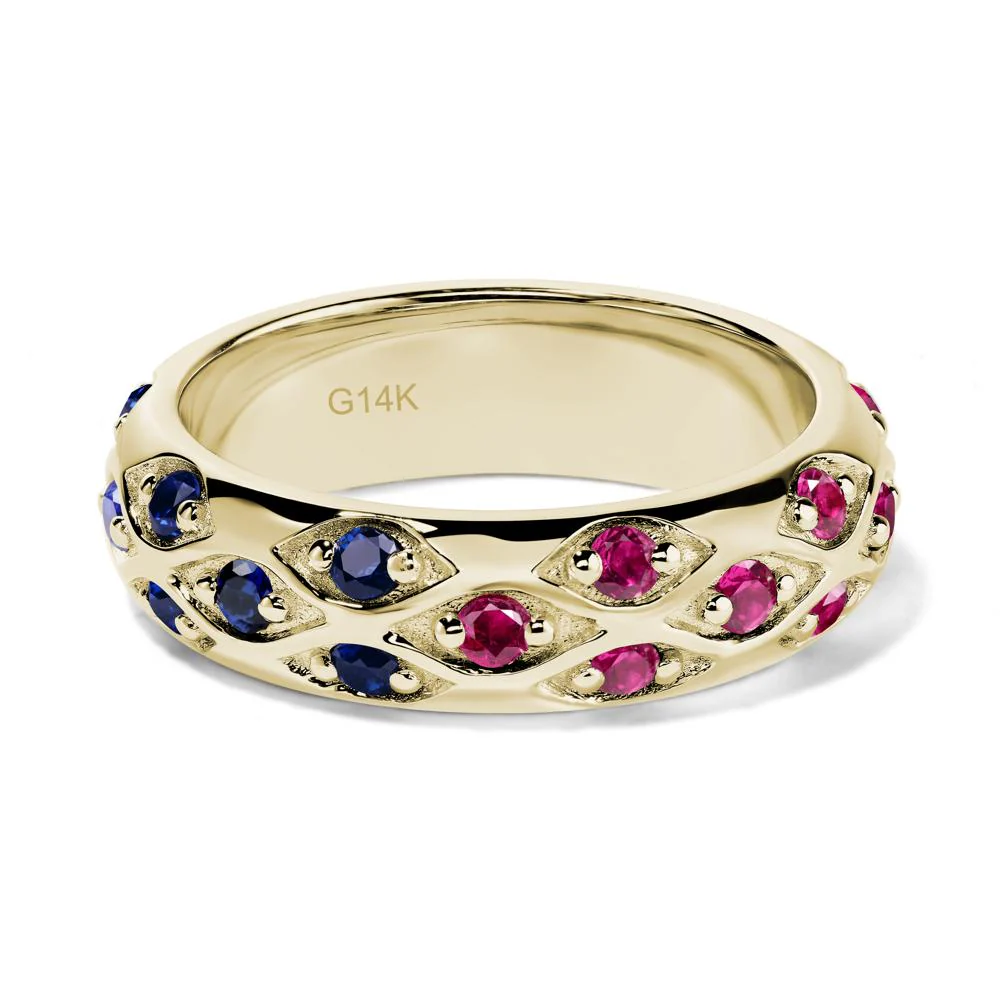 Sapphire Emerald and Ruby Eternity Ring - Image 5