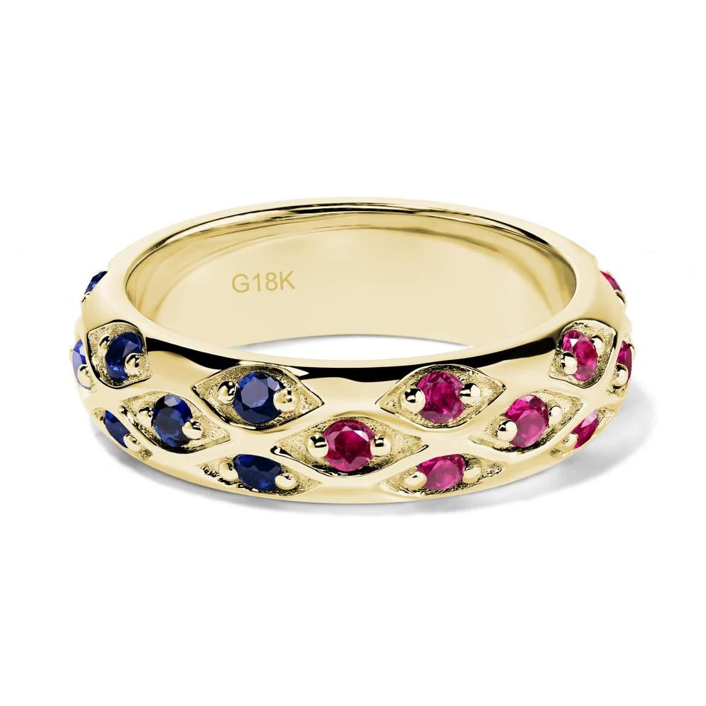 Sapphire Emerald and Ruby Eternity Ring - Image 8