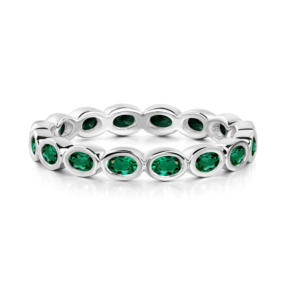 Emerald Bezel Set Eternity Ring