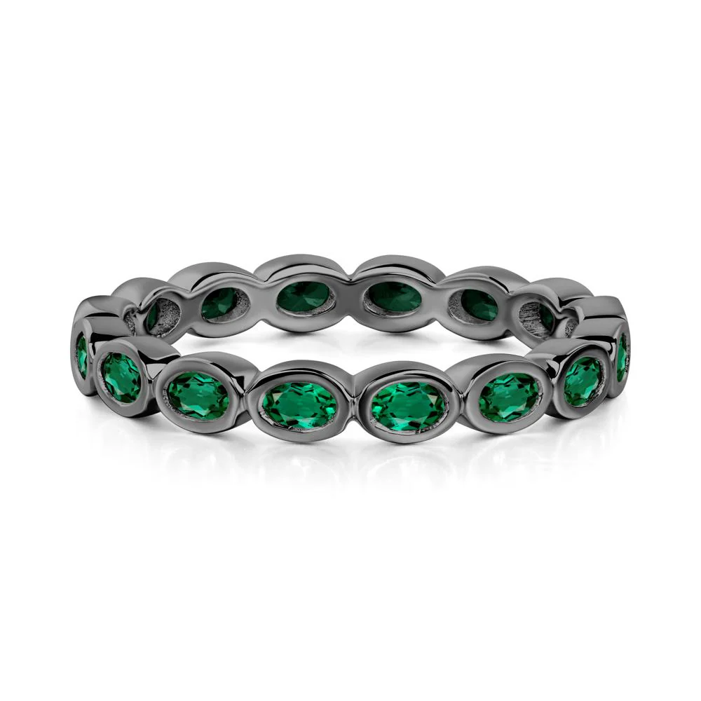 Emerald Bezel Set Eternity Ring - Image 5