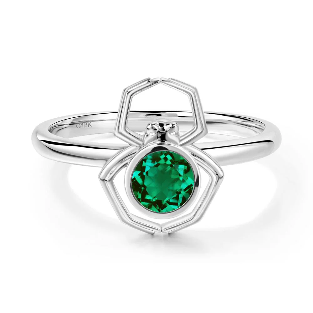 Emerald Bezel Set Spider Ring - Image 6