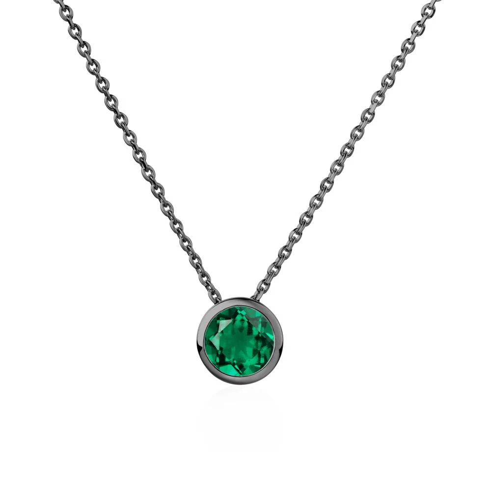 Emerald Bezel Solitaire Necklace - Image 8